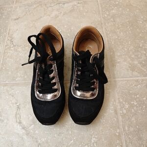 Stylish Black and Silver Women's Sneakers